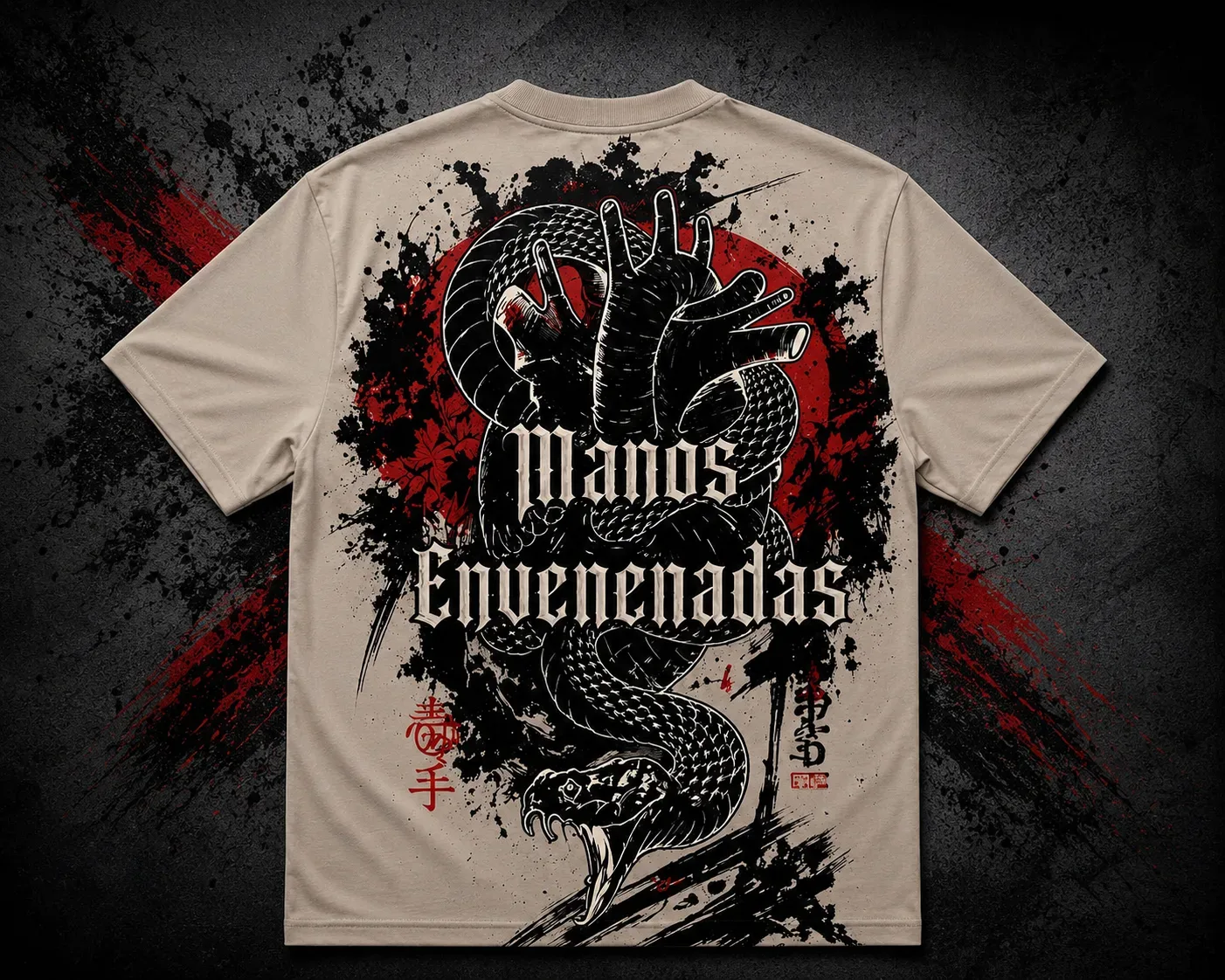 Espalda de la camiseta Manos Envenenadas