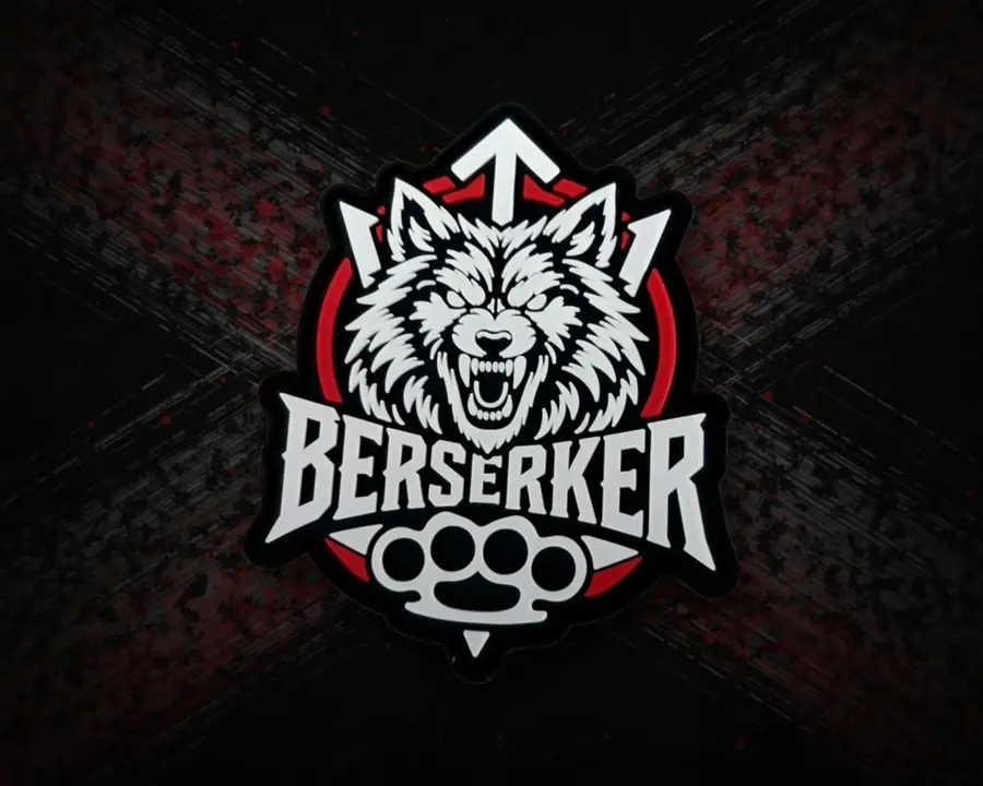 Parche Ulfhednar de PVC con lobo Berserker, vista frontal